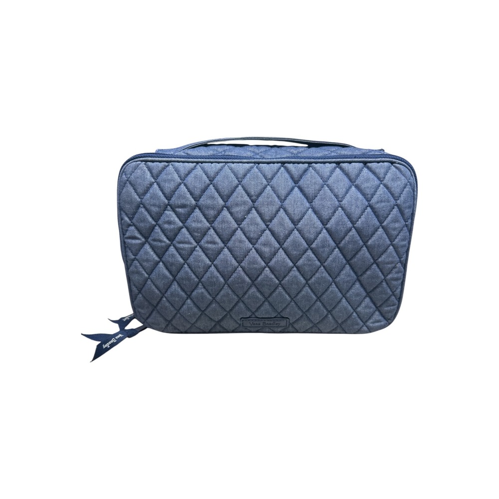 Vera Bradley Quilted Denim Blue Travel Cosmetic Bath Organizer Bag 24824-L81
